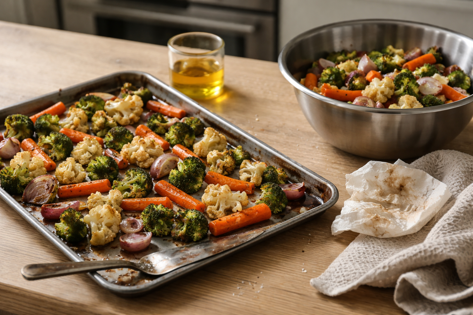 Sprød ovngrønt uden trist damp: min plade-regel til gyldne kanter