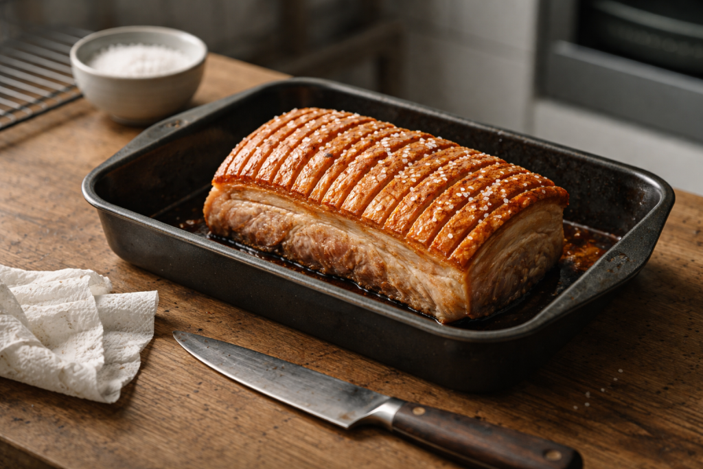 Svær der knaser: min ovn-plan til flæskesteg (og en rolig redning de sidste 30 minutter)