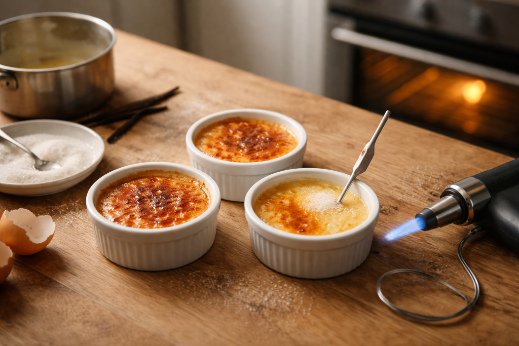 Crème brûlée uden vandbad: min rolige ovn-metode til silkecreme og sprød sukkerhat
