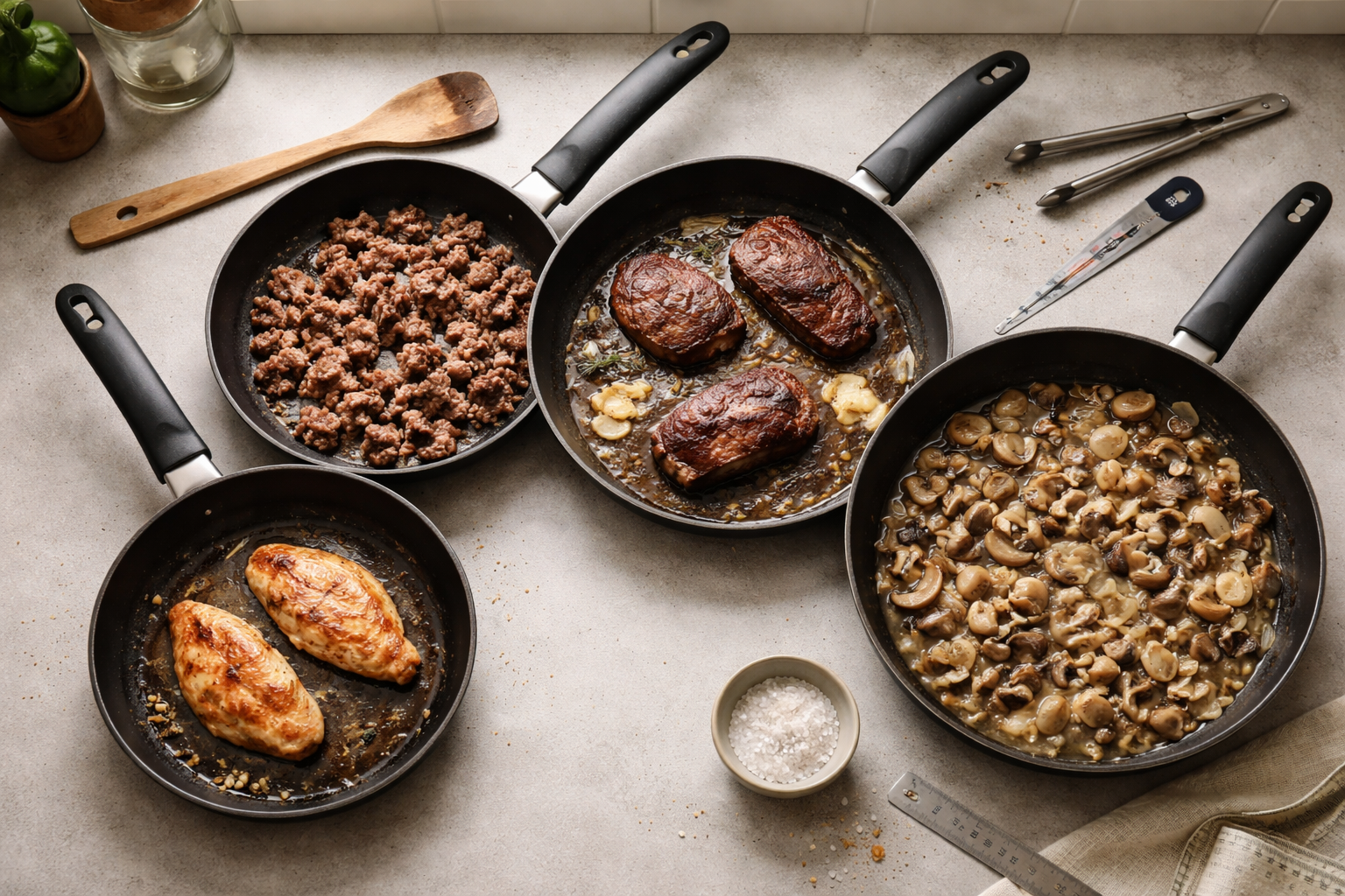 Den rigtige pande-størrelse: sådan undgår du damp, trist stegeskorpe og halve portioner