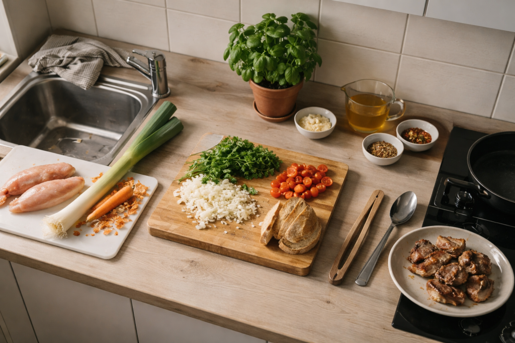 Mise en place uden restaurantstress: mit 20-minutters hverdags-setup