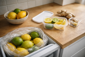 Citron, lime og ingefær i hverdagskøkkenet (uden udtørrede sørgelige rester)