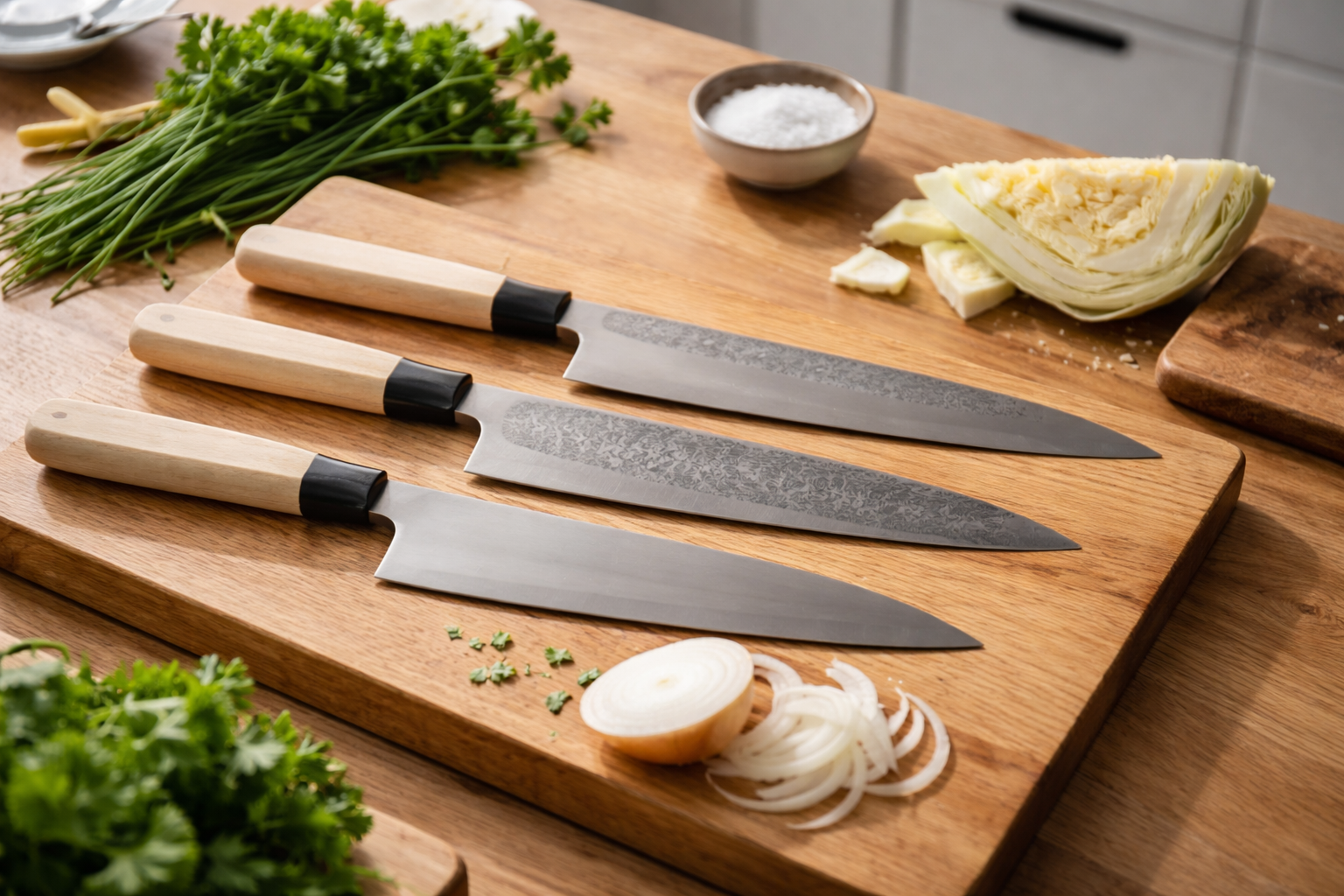 Japansk kokkekniv (gyuto): vælg den rigtige størrelse, ståltype og slibning