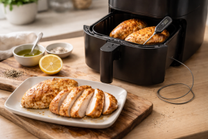 Kyllingebryst i airfryer: tid, temperatur og sådan undgår du tørt bryst