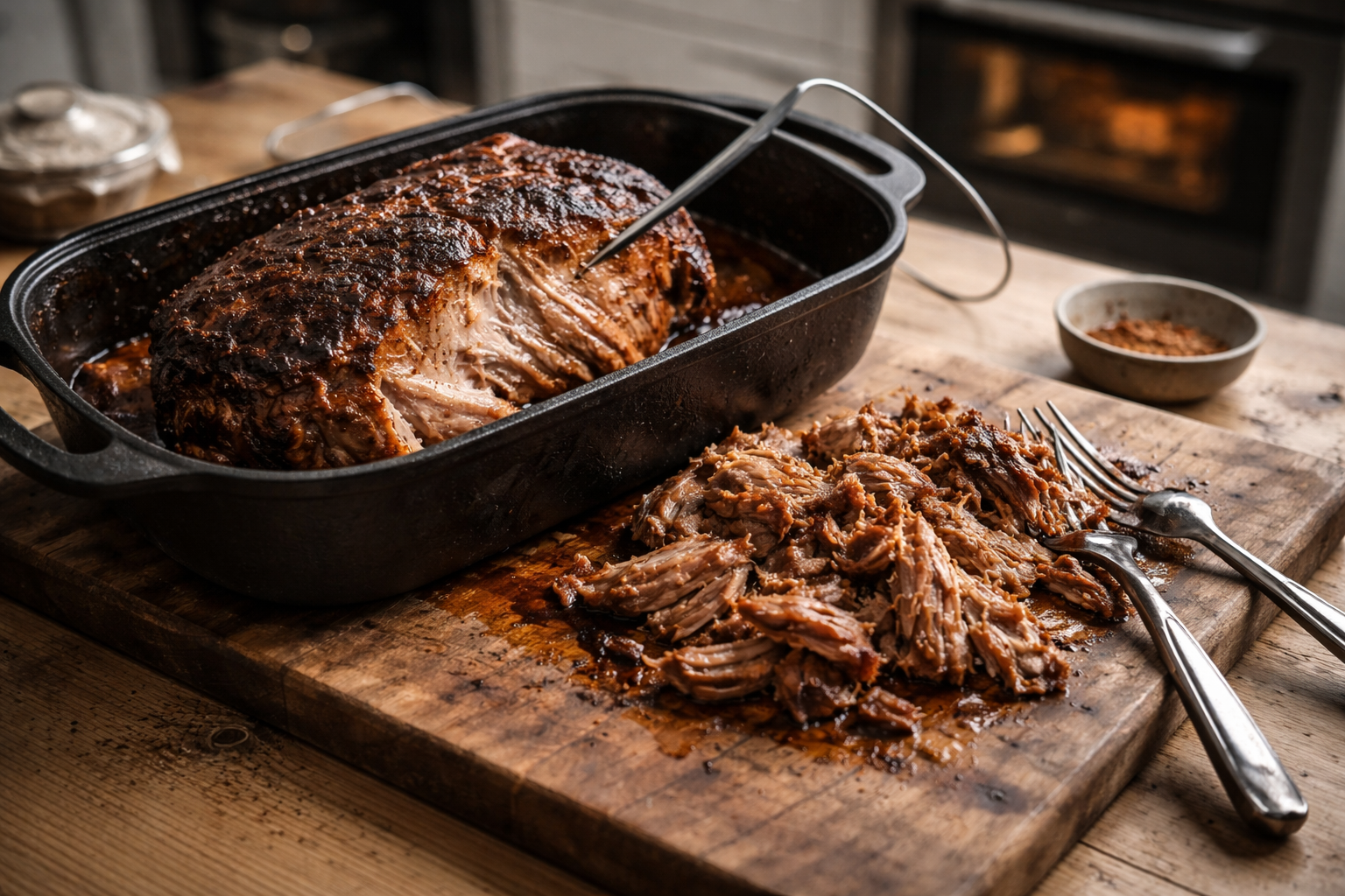 Pulled pork i ovn: Tid, temperatur, kernetemperatur og sådan får du det mørt